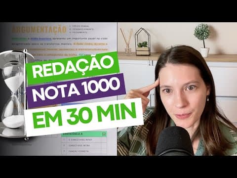 Thumbnail da aula: ⏰ ENEM essay in 30 minutes! Template for ANY topic, no need to memorize.