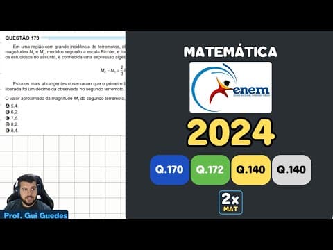 Thumbnail da aula: Resolução Matemática ENEM 2024 - Questão 170 - Caderno Azul | Em uma região com grande incidência
