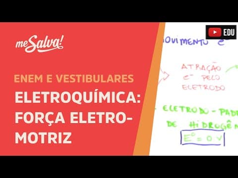 Thumbnail da aula: Me Salva! ELQ04 - Eletroquímica: Força Eletromotriz
