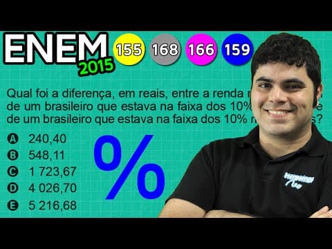 Thumbnail da aula: ENEM 2015 Matemática #24 - Porcentagem e Arredondamentos para Cálculos Aproximados