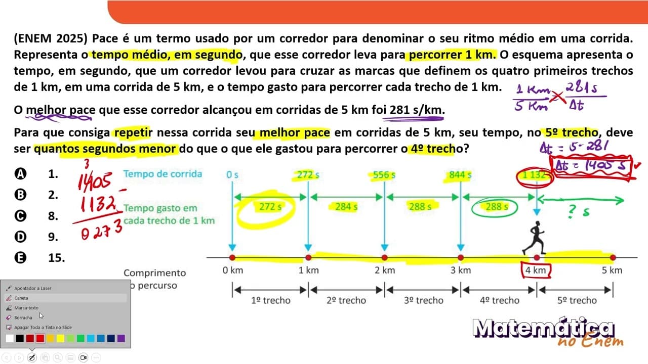 Thumbnail: ENEM 2025 - Pace é um termo usado por um corredor para denominar o seu ritmo... | PasseiMed!