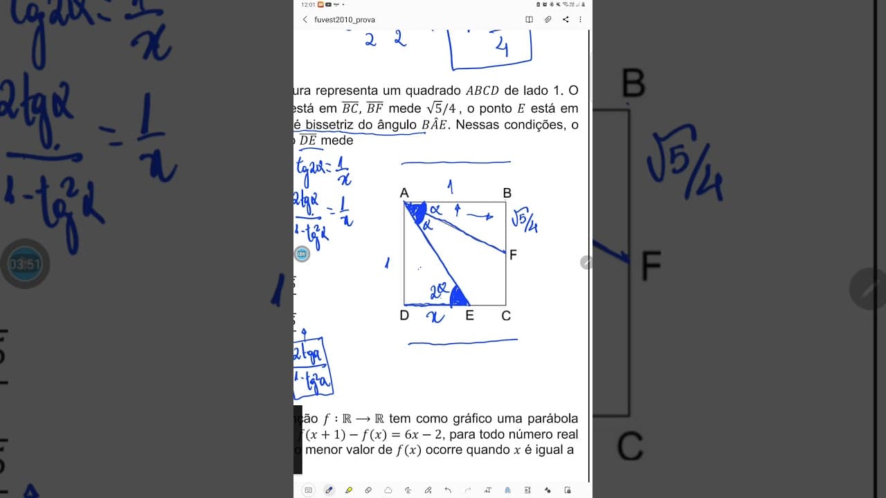 Thumbnail: Fuvest 2010 - Matemática- QUESTÃO 76