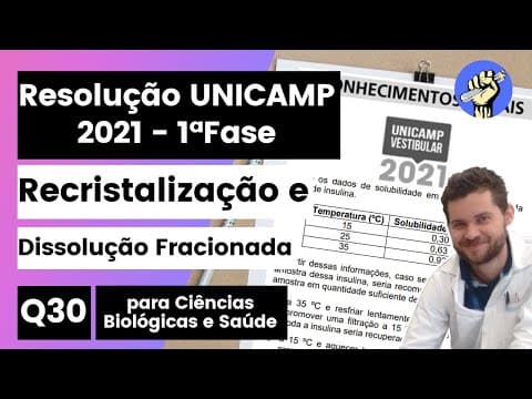 Thumbnail da aula: ✏️UNICAMP 2021 | A forma cristalina de um fármaco é fundamental para seu uso como medicamento. Assim