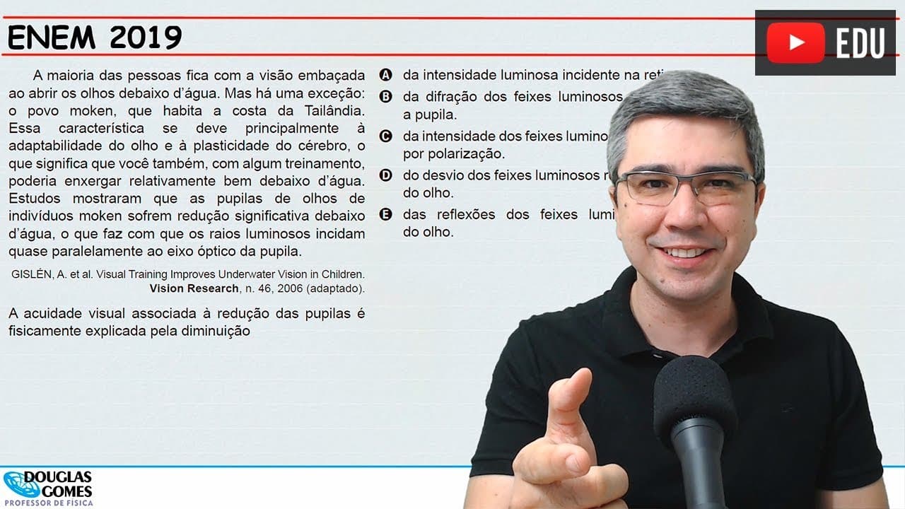 Thumbnail: Azul 132 ENEM 2019 nova versão | Física | Pupila Moken