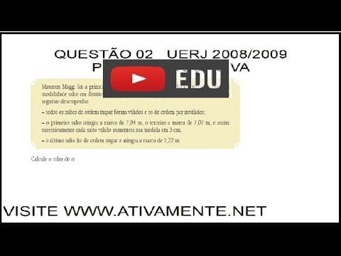 Thumbnail da aula: Questão 2 UERJ prova discursiva 2008/2009