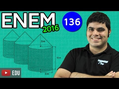 Thumbnail da aula: ENEM 2016 Matemática #01 - Volume do Cilindro e do Cone (questão com pegadinha)