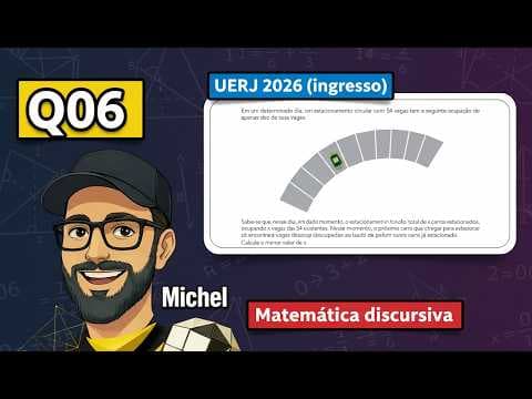 Thumbnail da aula: UERJ Discursiva 2026 — Questão 06 Resolvida passo a passo | Menor valor (carros estacionados)