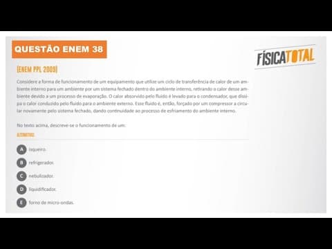 Thumbnail da aula: Lista 05 EXEMPLO 38 Máquina Frigorífica