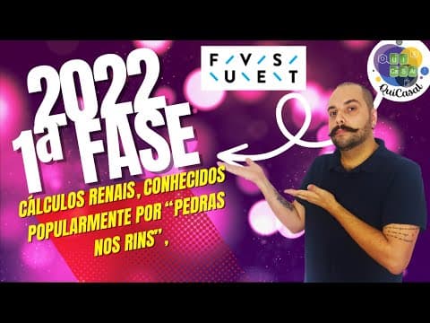 Thumbnail da aula: FUVEST 2022 - 1ª FASE - Cálculos renais, conhecidos popularmente por “pedras nos rins”, consistem