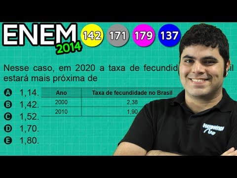 Thumbnail da aula: ENEM 2014 Matemática #2 - Variação Percentual Relativa e a Taxa de Fecundidade