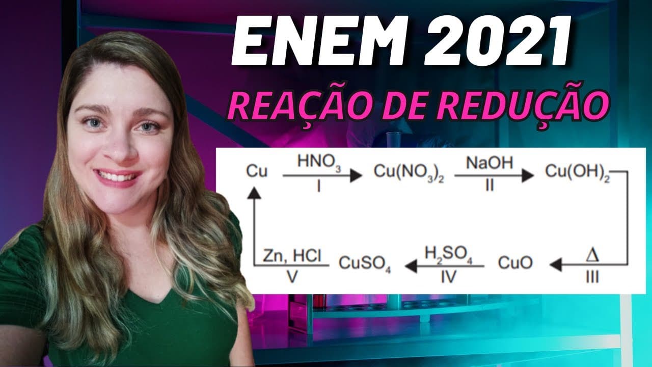 Thumbnail: Enem 2021 | Reação de redução | " O ciclo do cobre é um experimento didático em que o cobre ...