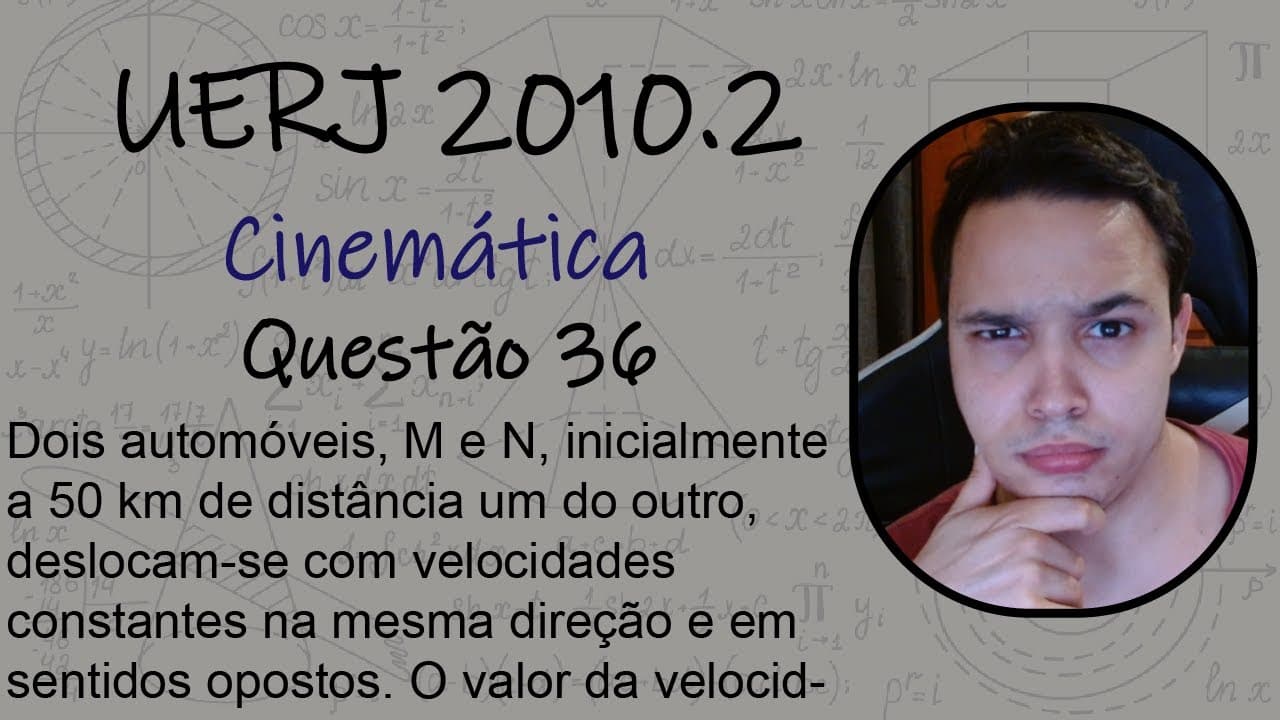 Thumbnail: UERJ 2010 - Dois automóveis, M e N, inicialmente a 50 km de distância um do outro, deslocam-se