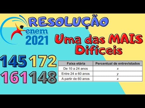 Thumbnail da aula: Enem 2021 145 (Azul) Média - Em um estudo realizado pelo IBGE em quatro estados