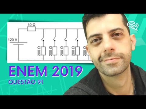 Thumbnail da aula: ENEM 2019 - Q91 - Uma casa tem um cabo elétrico mal dimensionado, de resistência igual a 10 ohm, que