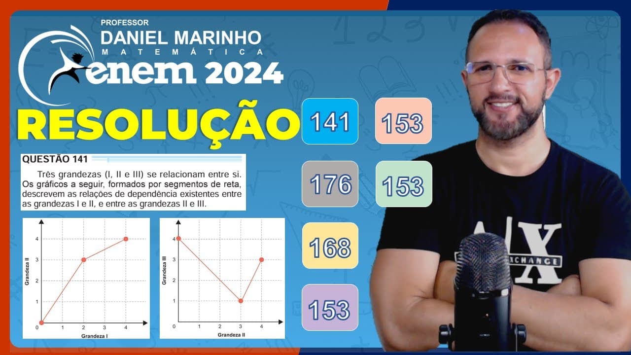 Thumbnail: 🔴 RESOLUÇÃO DO ENEM 2024 | MATEMÁTICA | CADERNO AZUL - Questão 141