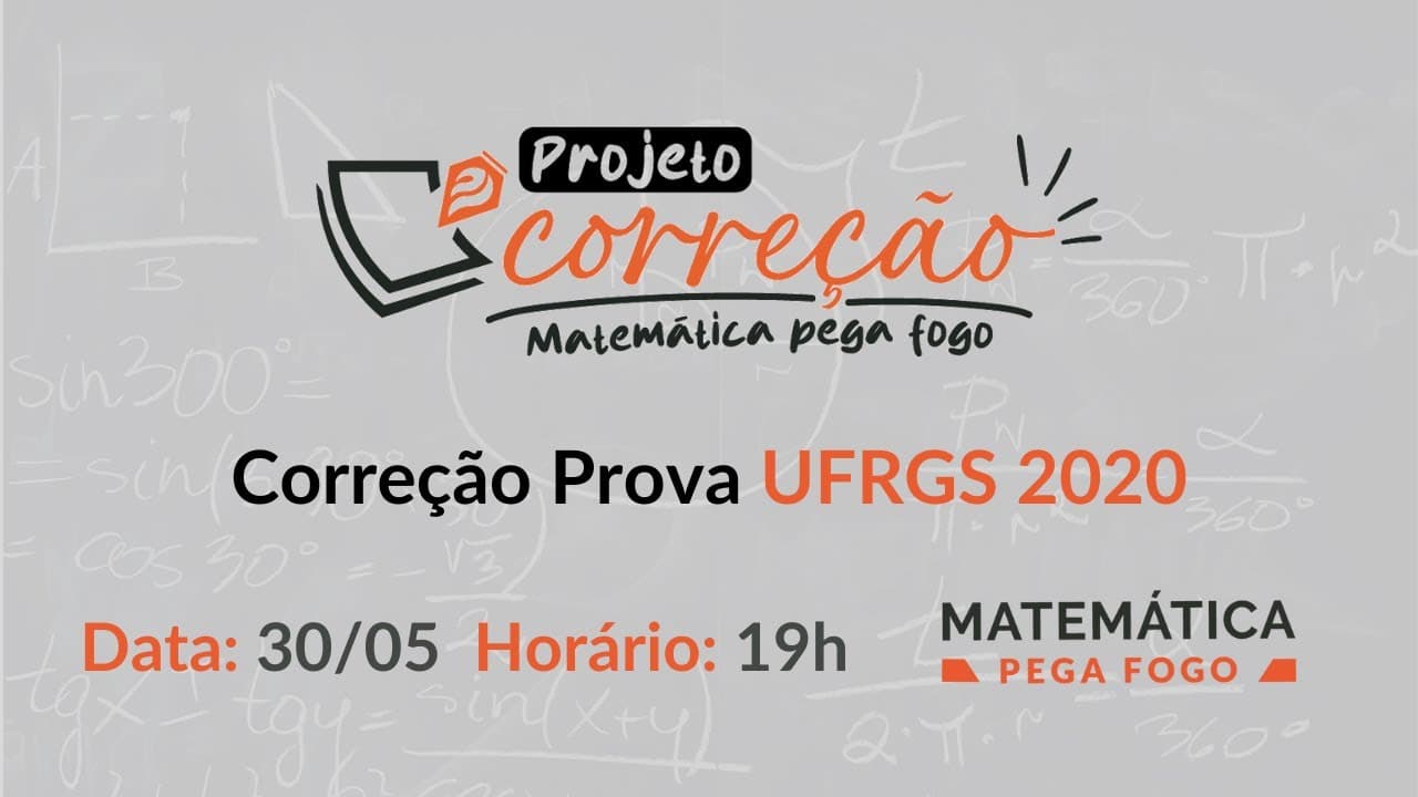 Thumbnail: Correção Prova UFRGS 2020 - Projeto Correção 2024
