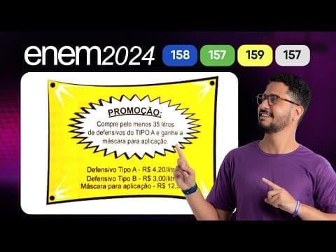 Thumbnail da aula: Questão 158 - Caderno Azul | Razão e proporção | MATEMÁTICA ENEM 2024
