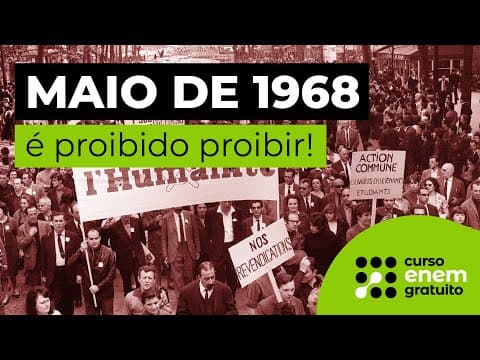 Thumbnail da aula: MAIO DE 1968: é proibido proibir! Cronologia do movimento | História para o Enem | Mariane Martins