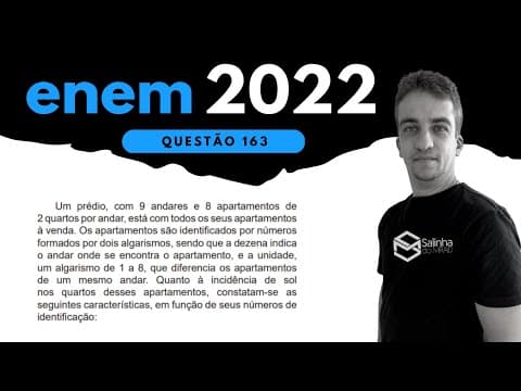 Thumbnail da aula: ENEM 2022 - QUESTÃO 163 - COMBINATÓRIA - Um prédio, com 9 andares e 8 apartamentos de 2 quartos