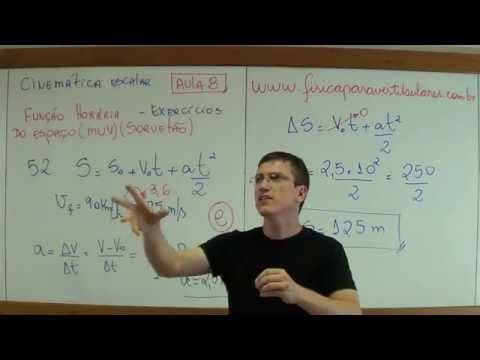 Thumbnail da aula: Movimento Uniformemente Variado II - Cinemática - Aula 8 - EXERCÍCIO RESOLVIDO - Prof. Marcelo Boaro