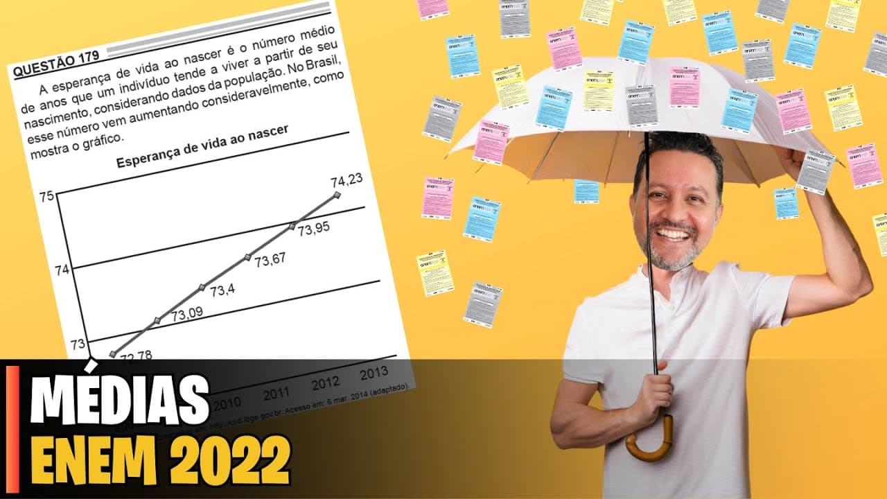 Thumbnail: ENEM 2022 | MATEMÁTICA - 179 A esperança de vida ao nascer é o número médio de anos que um indivíduo