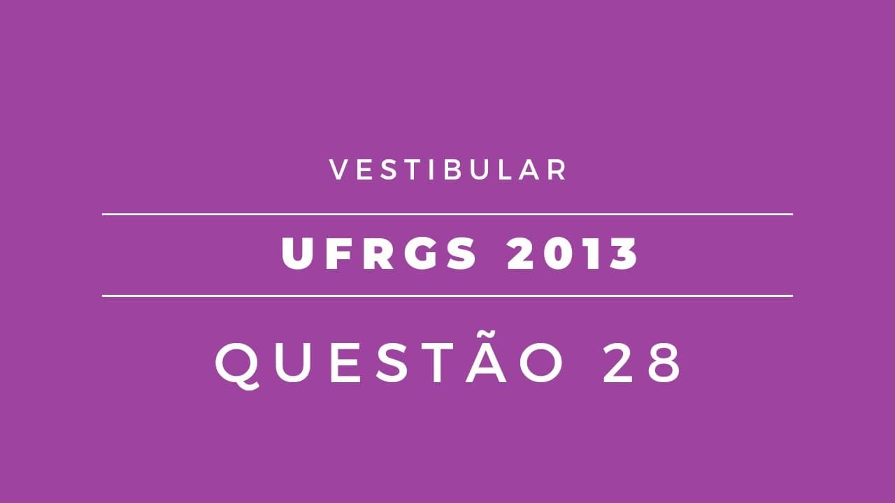 Thumbnail: VESTIBULAR UFRGS/2013 - Questão 28