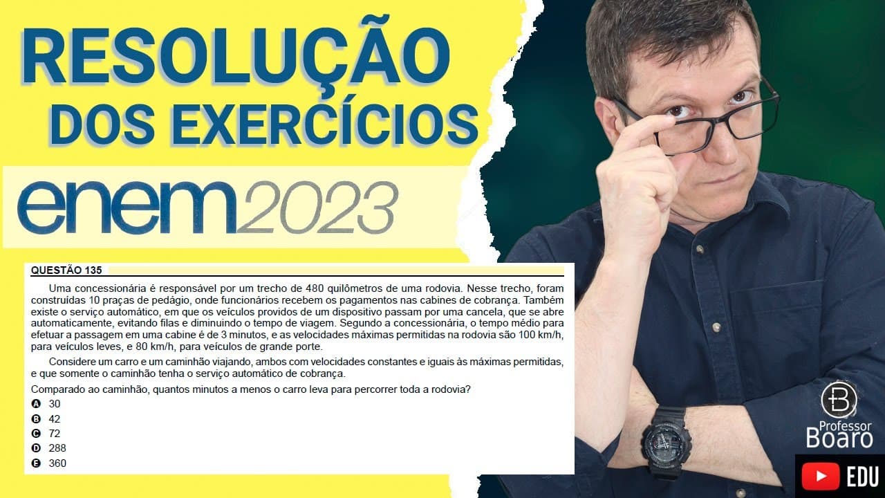 Thumbnail: ENEM 2023 - RESOLUÇÃO dos EXERCÍCIOS - (ENEM 2023 - 135 - Caderno AMARELO) Uma concessionária é