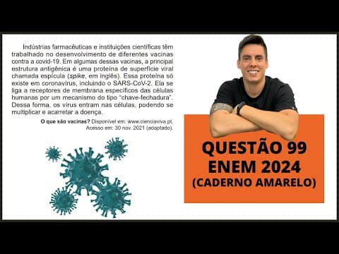 Thumbnail da aula: BIOLOGIA ENEM 2024! "Indústrias farmacêuticas e instituições científicas têm trabalhado..."