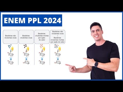 Thumbnail da aula: ENEM PPL 2024 -A figura ilustra diferentes etapas de um experimento realizado por Frederick Griffith