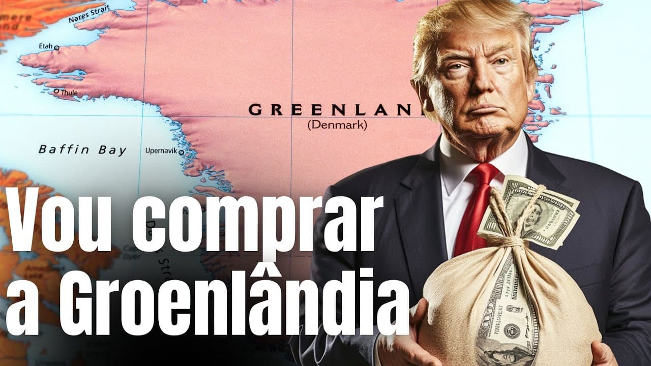Thumbnail: TRUMP quer COMPRAR o MUNDO | Entenda o Caso da Groenlândia e o Contexto Geopolítico