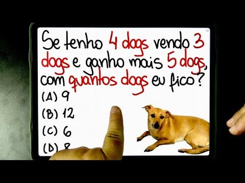 Thumbnail da aula: 🔥 RACIOCÍNIO LÓGICO MATEMÁTICO com o Doguinho Cachorro Caramelo 🐕 Você consegue resolver?